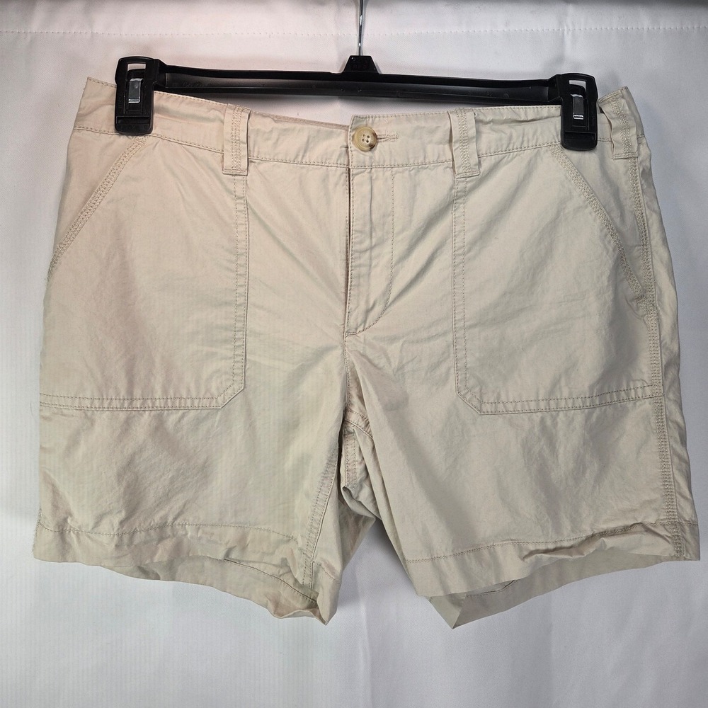 Lauren Ralph Lauren Khaki Denim Shorts Women's Size‎ 6 Flat Front Preppy Y2K